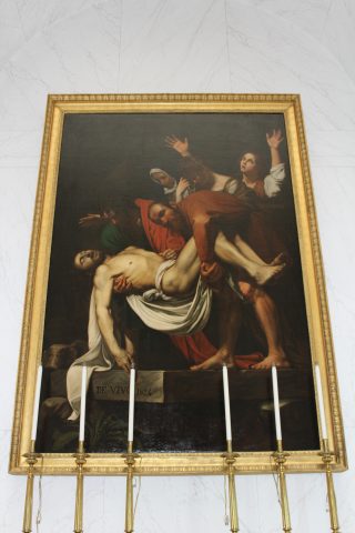 Quadro della Deposizione nel sepolcro ad opera del pittore Tommaso De Vivo,