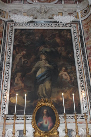 Quadro dell'Immacolata Concezione del pittore Cesare Fracanzano, conservato nel transetto sinistro della chiesa di San Ferdinando. 