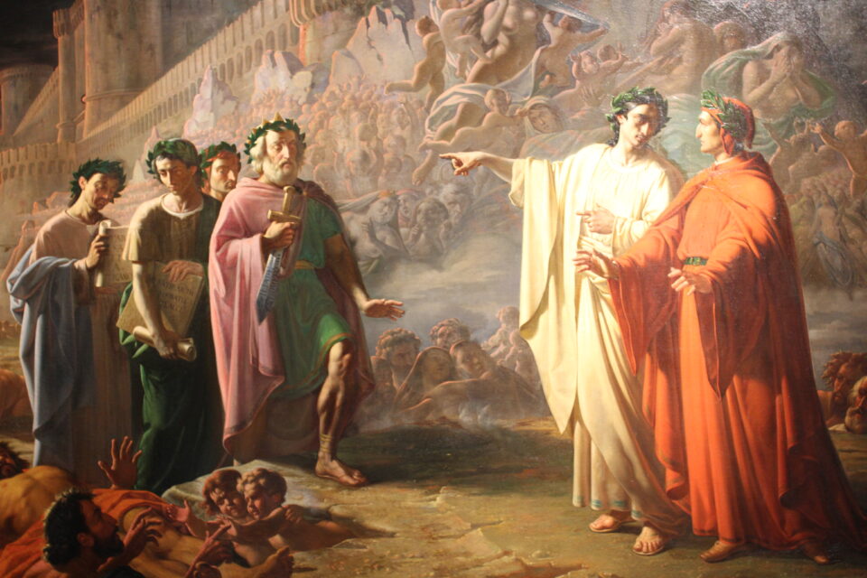 Dipinto dell'“Inferno” di Tommaso De Vivo conservato nel Palazzo Reale di Napoli. 