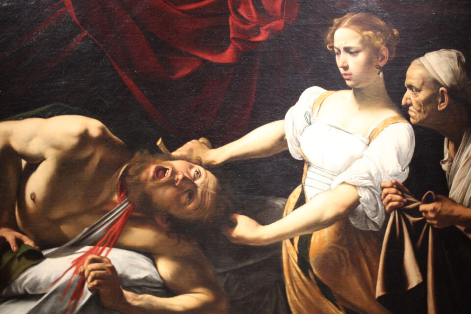 Dipinto “Giuditta che decapita Oloferne” di Caravaggio, conservato a Palazzo Barberini a Roma. 