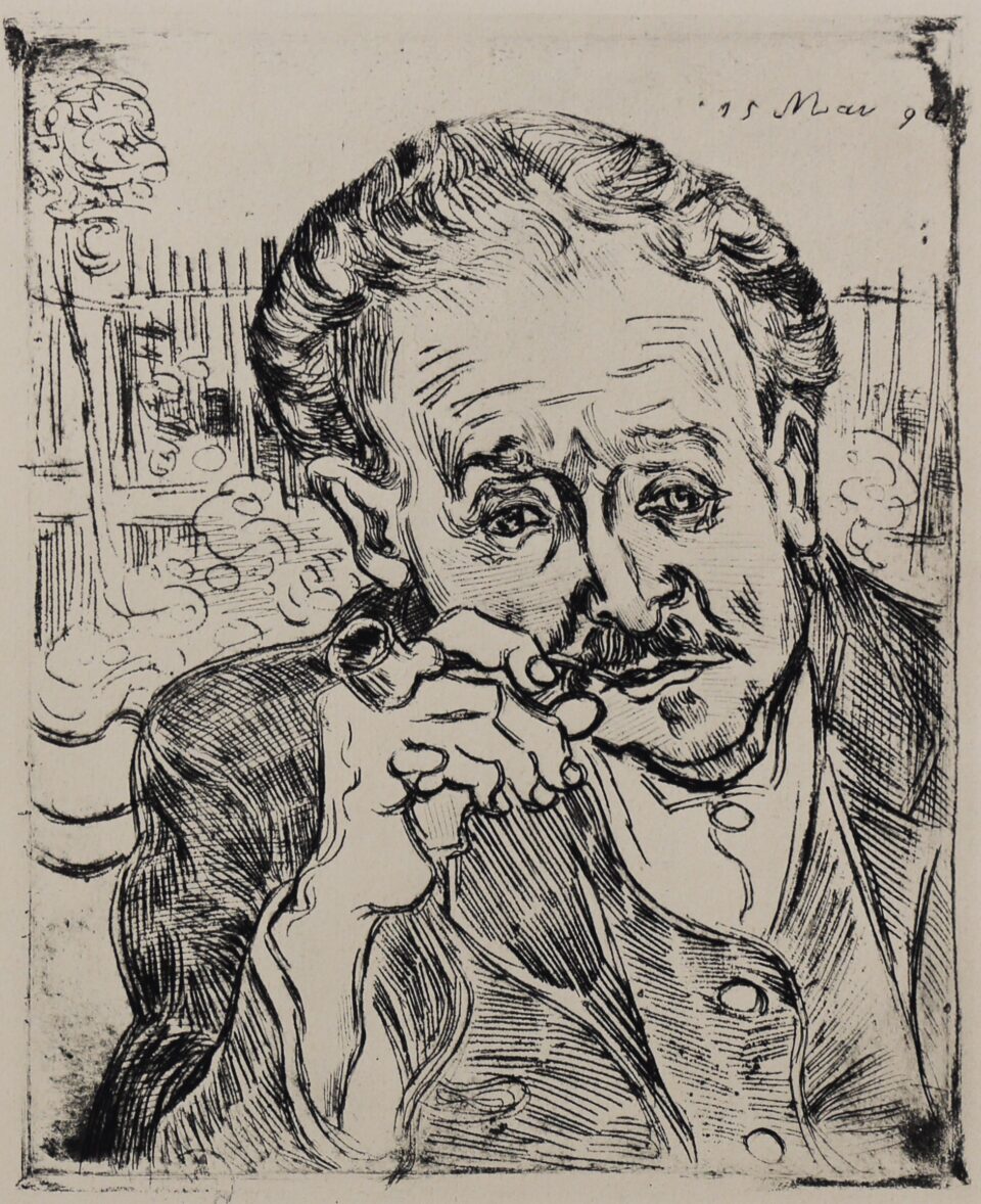 Homme à la Pipe: Portrait du docteur Gachet (1890) di Vincent Van Gogh. 