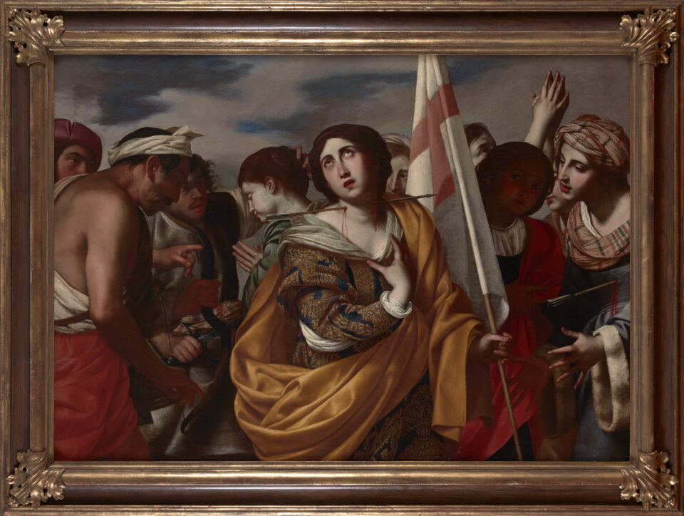 Quadro “Martirio di Sant’Orsola di Filippo Vitale”, che rappresenta una scena storica resa celebre da Caravaggio con una sua tela. 