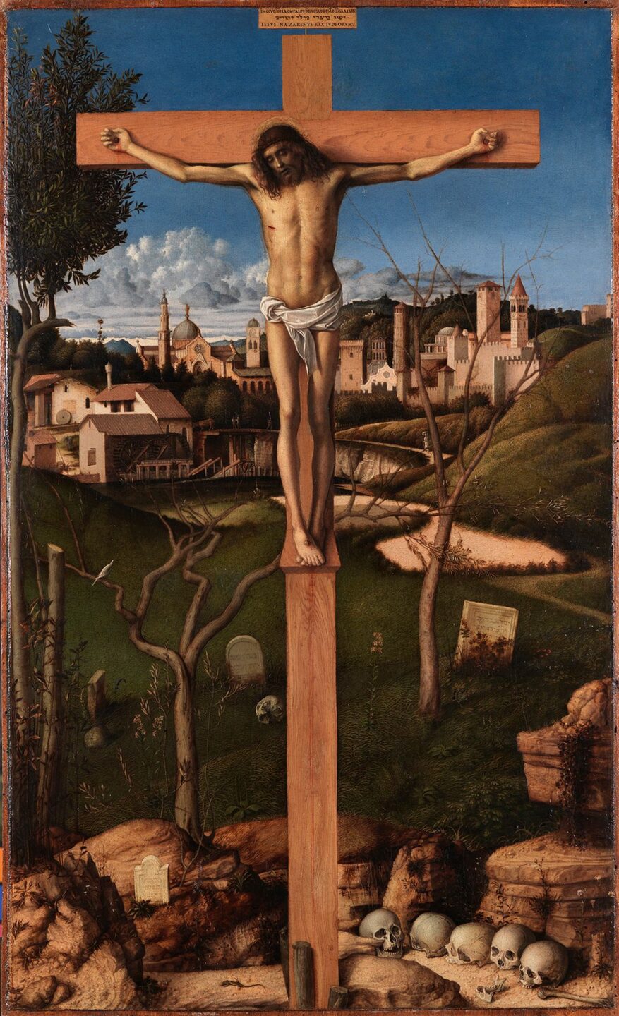Crocifisso con cimitero ebraico di Giovanni Bellini, conservato a Prato. 