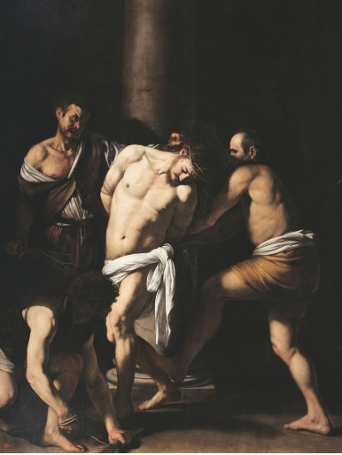 Dipinto “La Flagellazione di Cristo” di Caravaggio, conservato nel Museo di Capodimonte. 