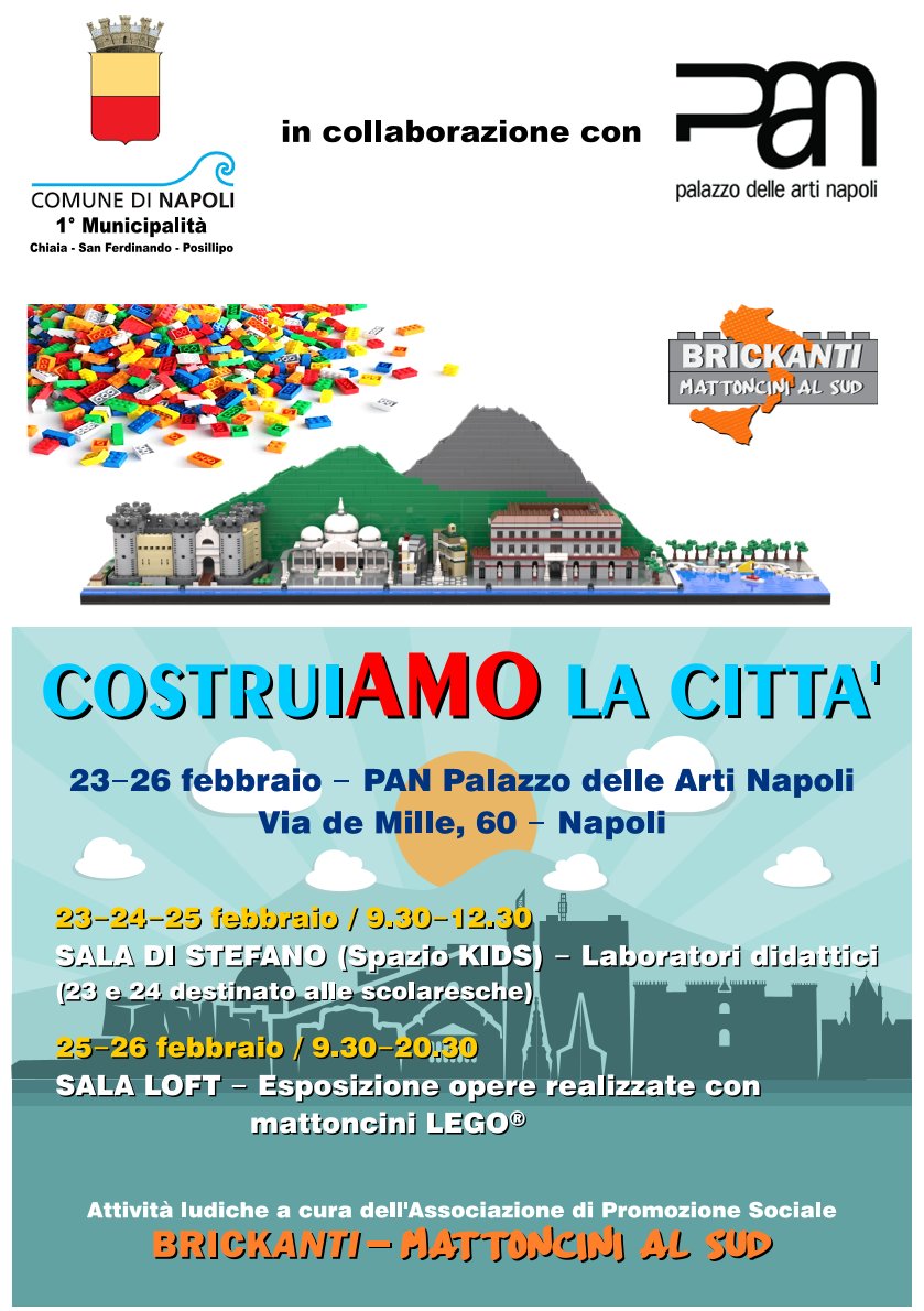 CostruiAMO la Città: l'evento gratuito con i mattoncini LEGO al PAN Palazzo delle Arti Napoli 