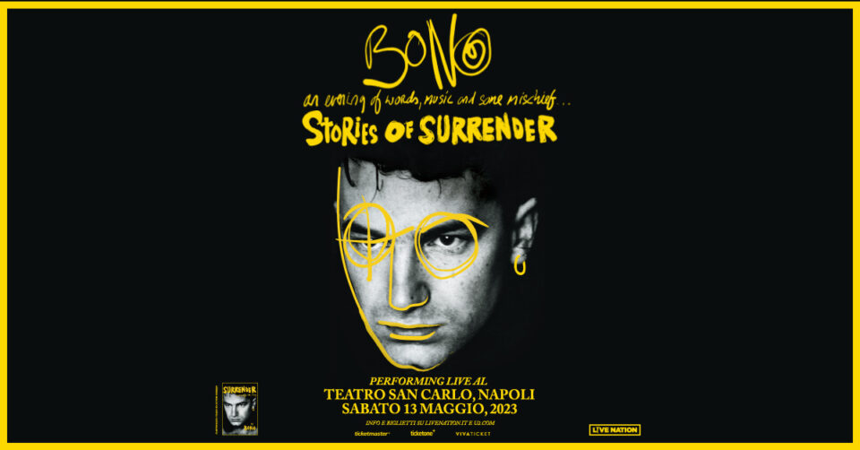 Bono Vox degli U2 al Teatro San Carlo di Napoli: acquista il biglietto