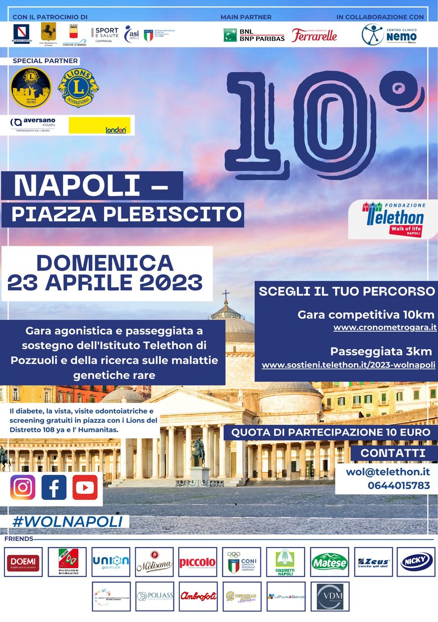Walk of Life Telethon a Napoli: programma, orari e prezzi