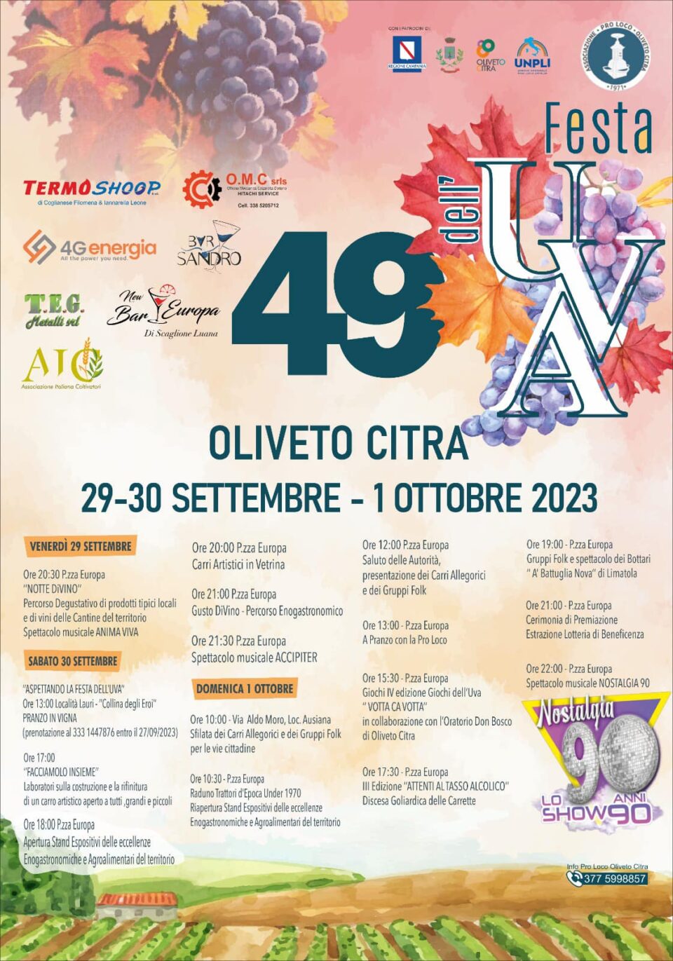 Festa dell'Uva 2023 a Oliveto Citra (SA)