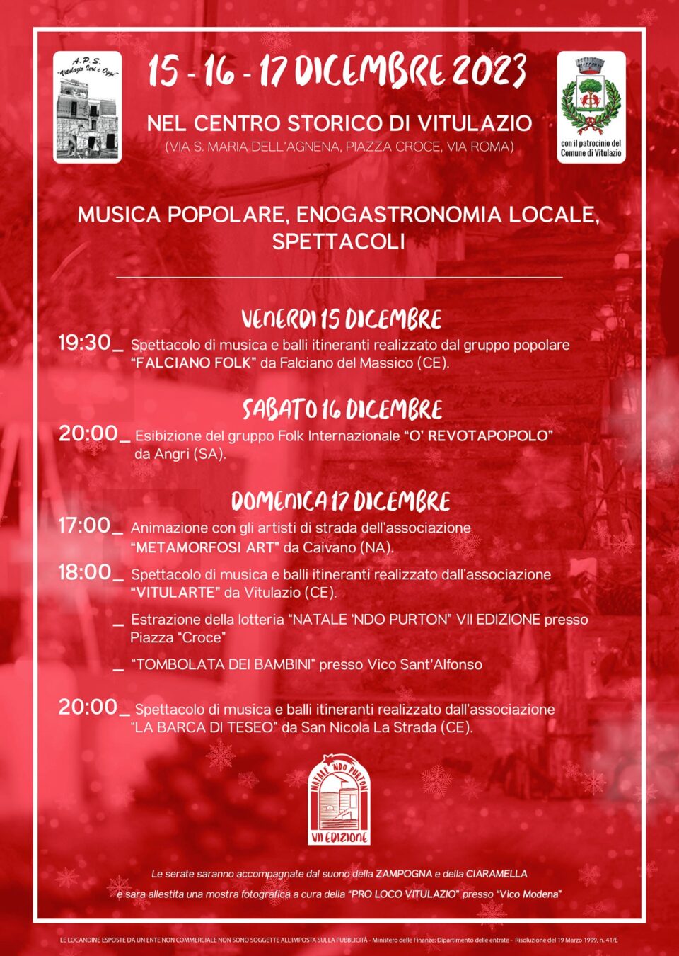 Natale 'Ndo Purton a Vitulazio (CE) 2023: il programma