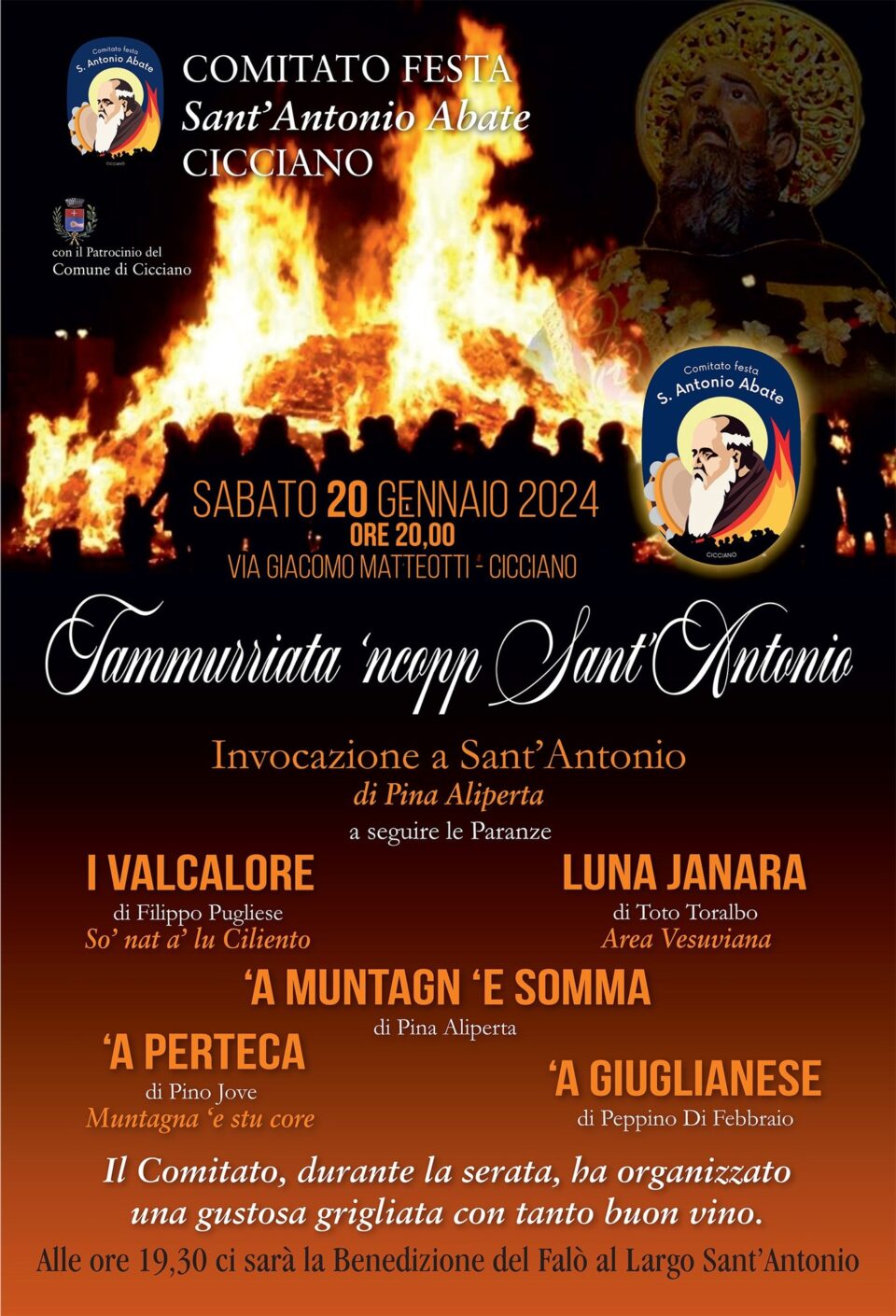 Tammurriata 'ncopp Sant'Antonio a Cicciano (NA) 2024: il programma dell'evento gratuito