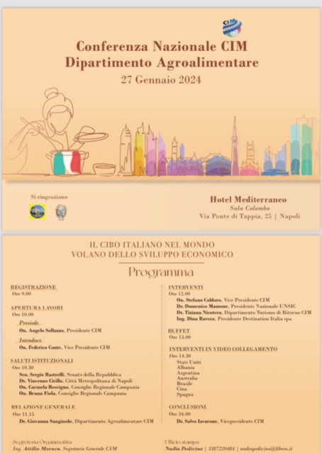 Conferenza Nazionale CIM sull'Agroalimentare a Napoli